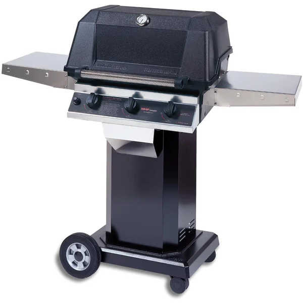 MHP WHRG4DD Hybrid Natural Gas Grill W/ SearMagic Grids On Black Cart