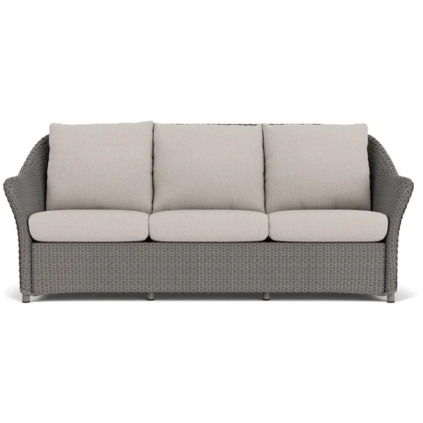 Weekend Retreat Lloyd Loom Sofa in Pewter/Remy Cloud by Lloyd Flanders