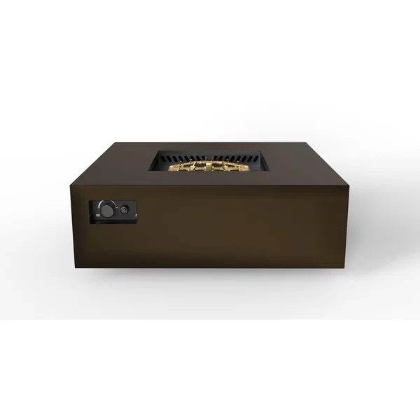 AON 48 Inch Square Powder Coated Steel Propane Fire Pit Table in Bronze by Warming Trends