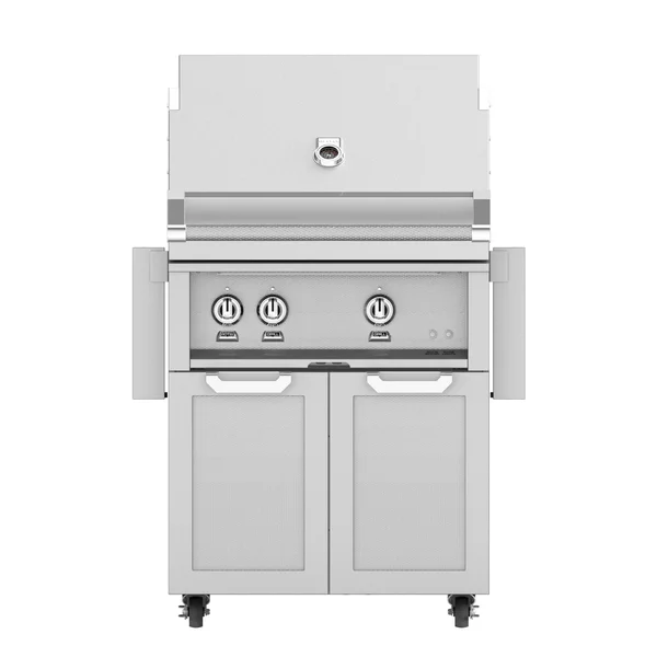 Hestan 30-Inch Natural Gas Grill W/ Rotisserie On Double Door Tower Cart - Steeletto - GABR30-NG-SS