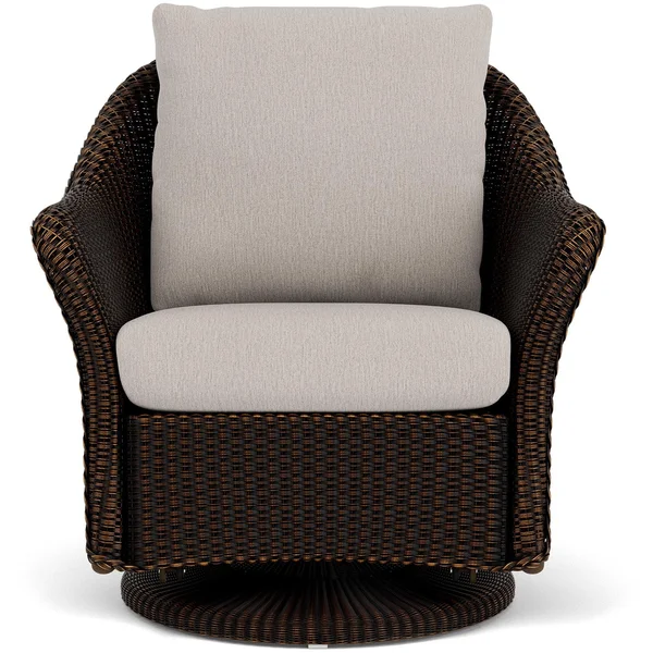 Weekend Retreat Lloyd Loom Swivel Glider Club Chair in Mink/Remy Cloud by Lloyd Flanders