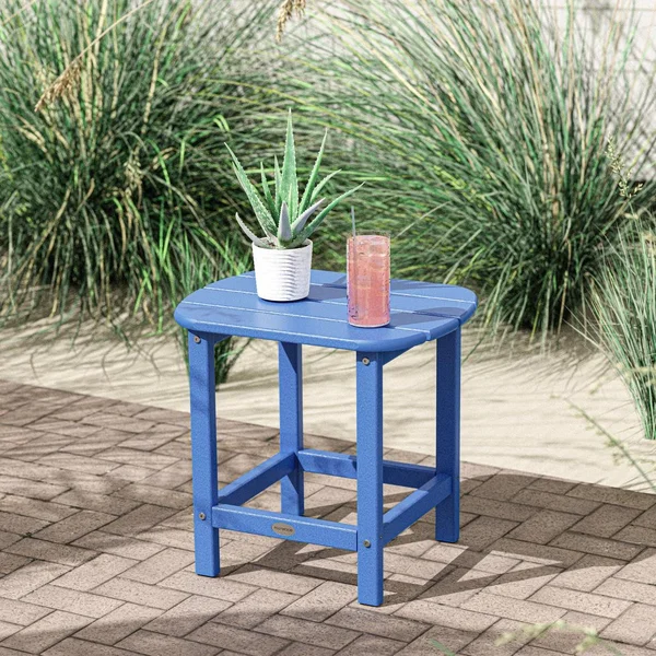 South Beach 19 X 15 Inch Rectangular Recycled Plastic End Table in Pacific Blue by POLYWOOD