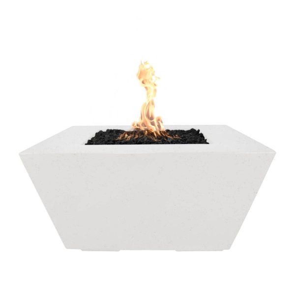 Redan 50 Inch Square GFRC Propane Fire Pit w/ Glow Plug in Limestone by The Outdoor Plus