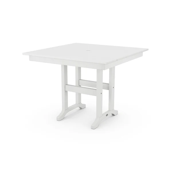 POLYWOOD 37-Inch Farmhouse Dining Table - White