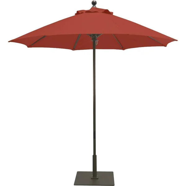 Galtech 7.5 Ft. Octagonal Aluminum Patio Market Umbrella W/ Push Lift - Antique Bronze Frame W/ Sunbrella Canvas Henna Canopy