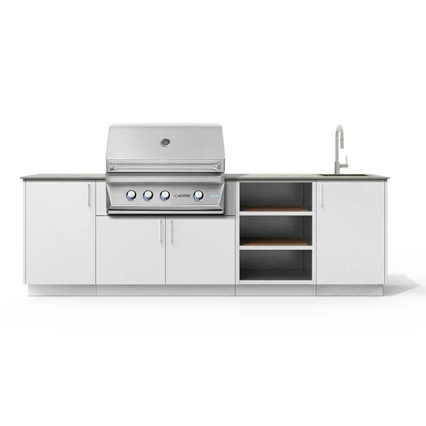 Urban Bonfire Mist 36 Outdoor Kitchen w/ Twin Eagles Natural Gas Grill, Sink, Keon Dekton Countertop & Chantilly Finish - B-Mist-36-TwinEagles-Keon-Chantilly