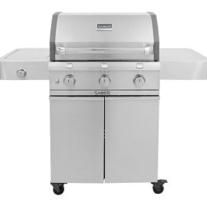 Saber Deluxe Stainless 500 32-Inch 3-Burner Infrared Propane Gas Grill With Side Burner - R50CC0317