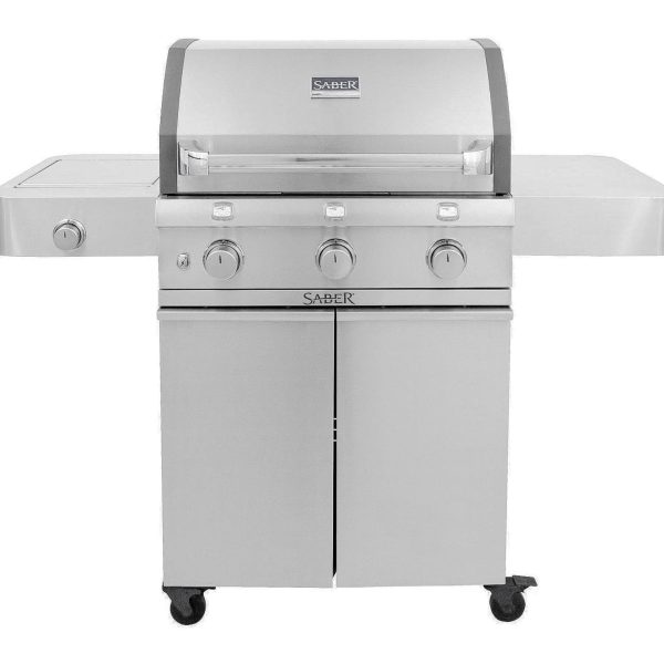 Saber Deluxe Stainless 500 32-Inch 3-Burner Infrared Propane Gas Grill With Side Burner - R50CC0317