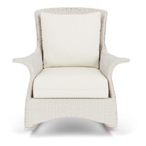 Mandalay Lloyd Loom Rocking Club Chair in Antique White/Sailcloth Salt by Lloyd Flanders