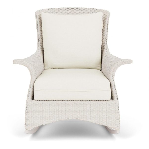 Mandalay Lloyd Loom Rocking Club Chair in Antique White/Sailcloth Salt by Lloyd Flanders
