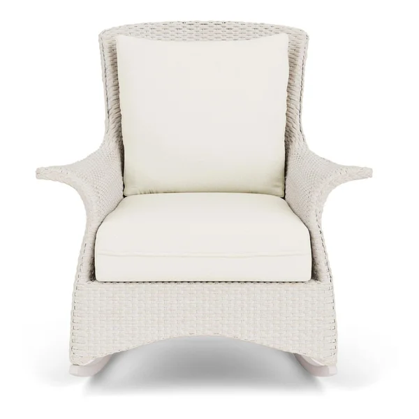 Mandalay Lloyd Loom Rocking Club Chair in Antique White/Sailcloth Salt by Lloyd Flanders