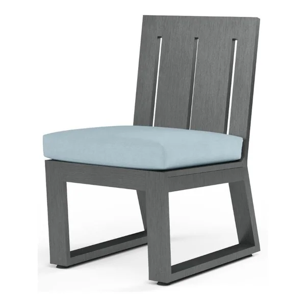 Redondo Aluminum Dining Side Chair w/ No Welt in Slate/Canvas Skyline by Sunset West