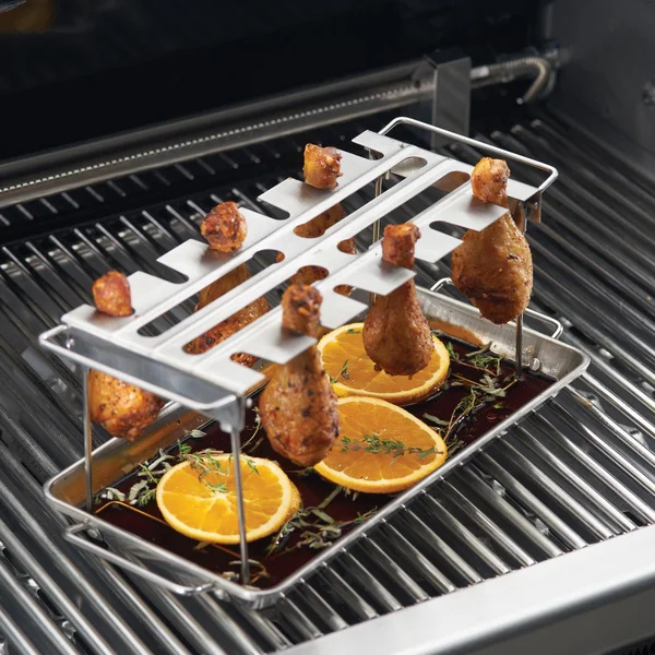 Broil King 7 X 15-Inch Stainless Steel Wing Grill Rack & Pan