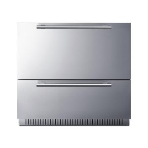 Summit 36 Inch 7.15 Cu. Ft. Outdoor 2-Drawer All-Refrigerator - Custom Panel Ready - SPR36DROS
