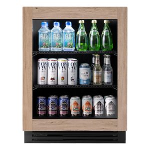 True ADA Height 24 Inch 5 Cu. Ft. Right Hinge Glass Door Undercounter Outdoor Refrigerator - Overlay Ready - TURADA-24-RG-A~O