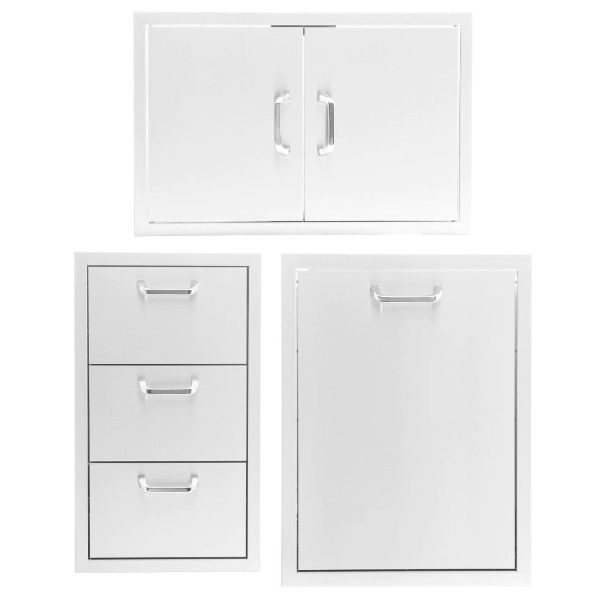 BBQGuys Signature 3-Piece 32-Inch Double Access Door Outdoor Kitchen Storage Package - Traditional - BBQ-260-AD32-T-3PC