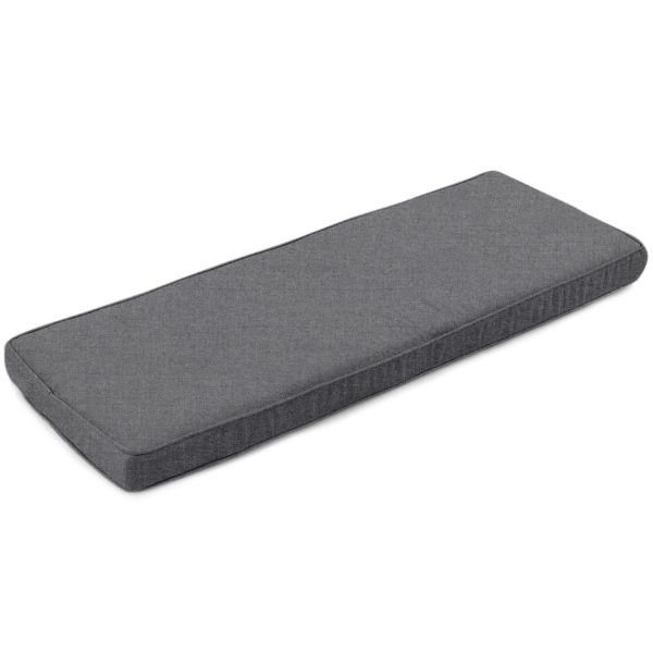 Sunbrella Cast Slate Medium Outdoor Replacement Bench Cushion W/ Piping By BBQGuys Signature