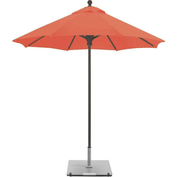 Galtech 7.5 Ft. Commercial Octagonal Aluminum Patio Market Umbrella W/ Push Lift - Antique Bronze Frame W/ Sunbrella Canvas Brick Canopy