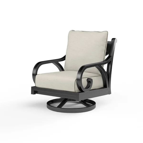 Monterey Aluminum Patio Swivel Rocker in Canvas Natural w/ Self Welt By Sunset West