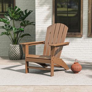 Nautical Recycled Plastic Adirondack in Teak by POLYWOOD