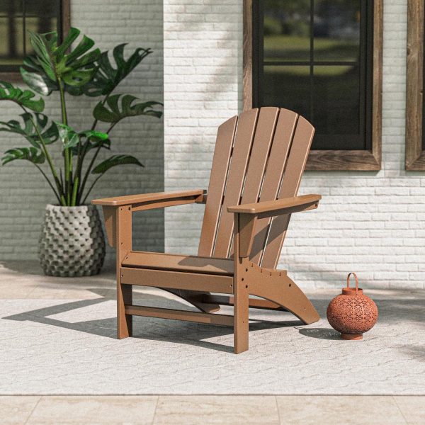 Nautical Recycled Plastic Adirondack in Teak by POLYWOOD