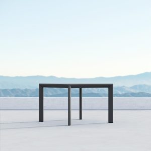Porto 43 Inch Charcoal Aluminum Dining Table By Azzurro Living