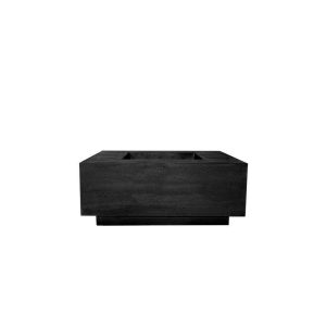 Cascata Bay 42 Inch Square GFRC Propane Fire Pit Table in Ebony by Lakeview Outdoor Designs