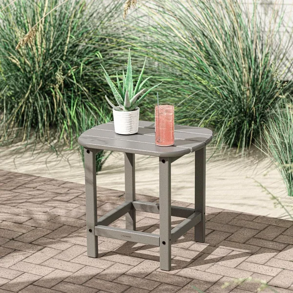 South Beach 19 X 15 Inch Rectangular Recycled Plastic End Table in Slate Gray by POLYWOOD