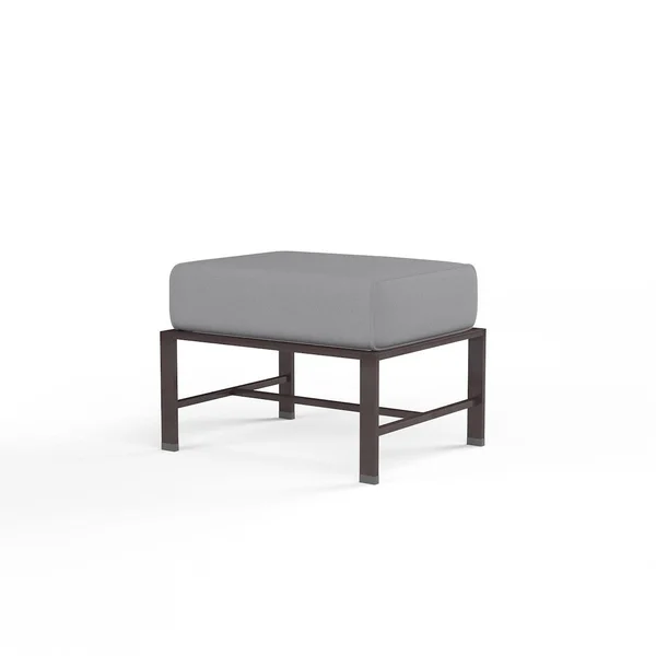 La Jolla Aluminum Patio Ottoman in Canvas Granite w/ Self Welt By Sunset West