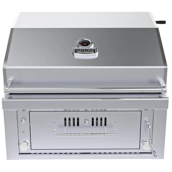 Sunstone Series 30 Inch Propane Burners Hybrid Single Zone Charcoal/Wood Burning W/Infrared Burner Grill - SUNCHSZ30IR-LP