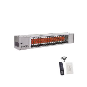 Sunpak TSR 48-Inch 34,000 BTU Natural Gas Two-Stage Infrared Patio Heater With Remote - Stainless Steel - S34 S TSR-NG