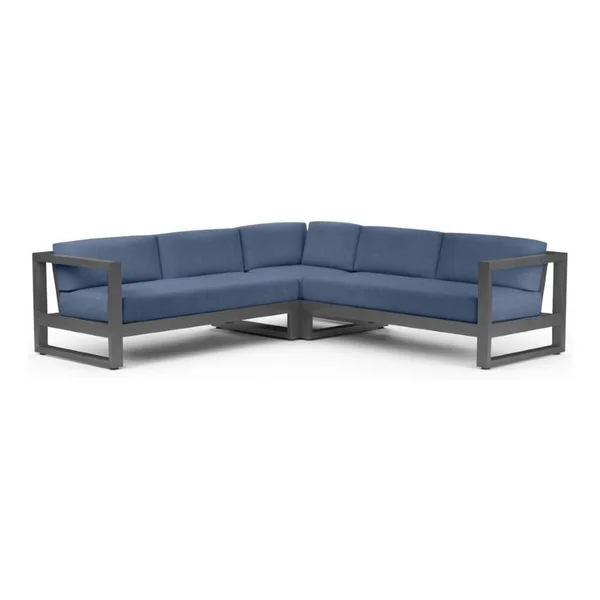 Redondo 5 Person Aluminum Sectional Sofa in Slate/Spectrum Indigo by Sunset West