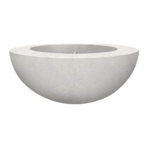 Valley Bay 5 36 Inch Round GFRC Natural Gas Fire Bowl in Ultra White by Lakeview Outdoor Designs