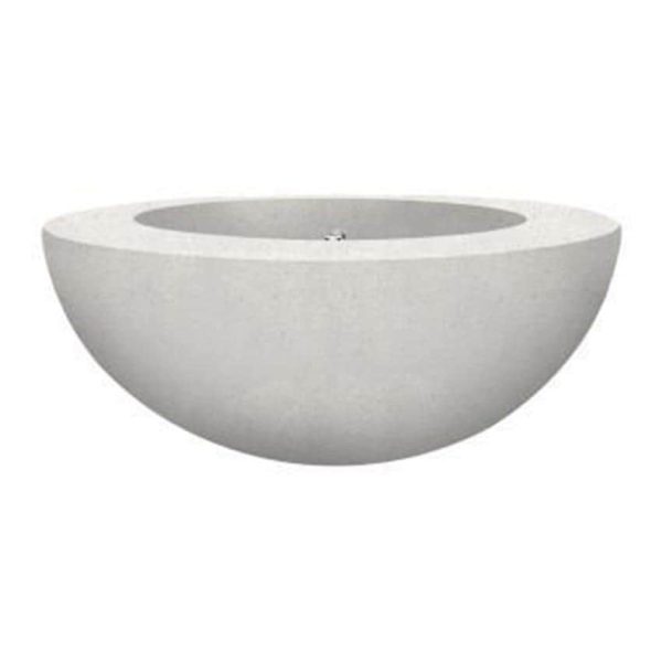 Valley Bay 5 36 Inch Round GFRC Natural Gas Fire Bowl in Ultra White by Lakeview Outdoor Designs