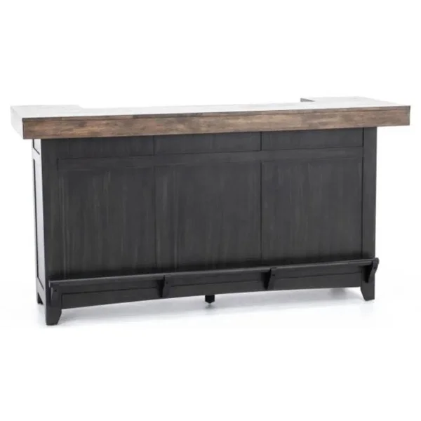 Ashford 78" Front Bar - Black and Rustic Walnut