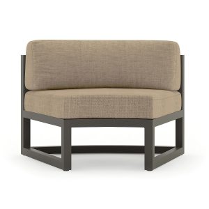 Misty Cove Aluminum Curve Seat - Set of 2 in Slate/Heather Beige by Lakeview Outdoor Designs