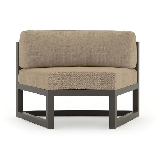 Misty Cove Aluminum Curve Seat - Set of 2 in Slate/Heather Beige by Lakeview Outdoor Designs