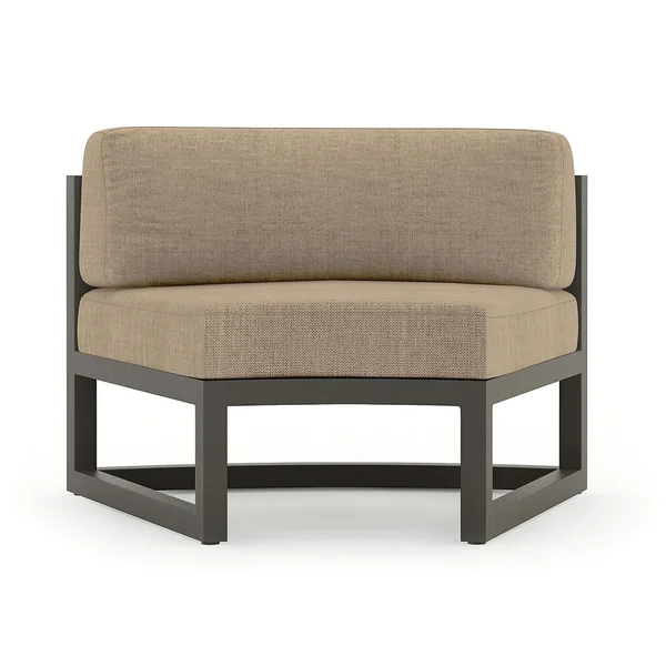 Misty Cove Aluminum Curve Seat - Set of 2 in Slate/Heather Beige by Lakeview Outdoor Designs