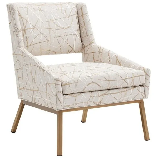 Amani Upholstered Chair With Bright Brass Base