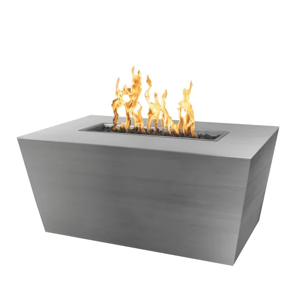 Mesa 72 Inch Rectangular Stainless Steel Natural Gas Fire Pit by The Outdoor Plus
