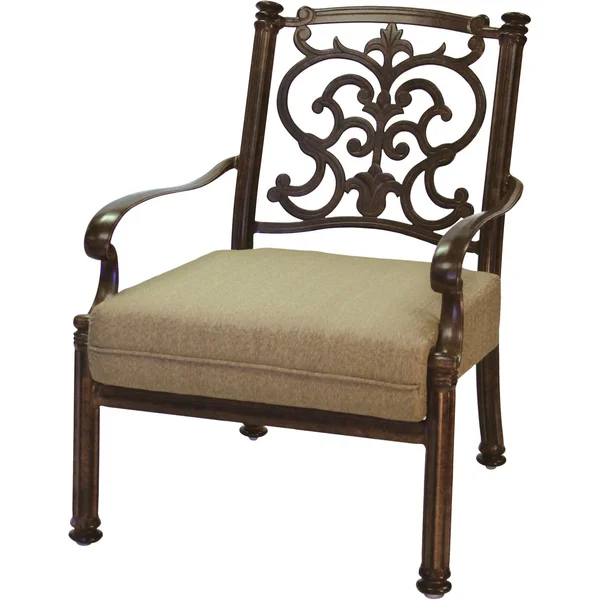 Santa Barbara Cast Aluminum Club Chair in Antique Bronze/Sesame by Darlee