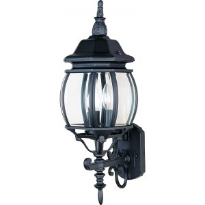 Maxim Crown Hill Three Light 23-Inch Outdoor Wall Light - Black - 1033BK