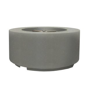 Spylake View 36 Inch Round GFRC Propane Fire Pit Table in Natural by Lakeview Outdoor Designs