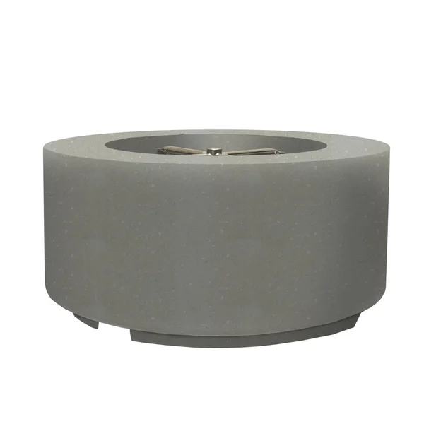 Spylake View 36 Inch Round GFRC Propane Fire Pit Table in Natural by Lakeview Outdoor Designs