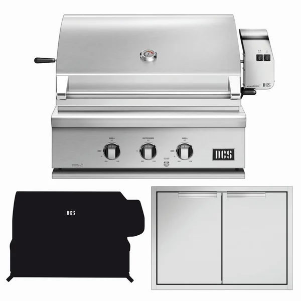 DCS Series 7 3-Piece 30-Inch Propane Gas Outdoor Kitchen Package - BH1-30R-L-3PC