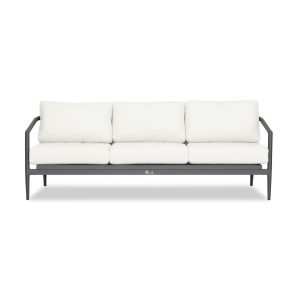 Midnight Cove 3 Person Aluminum Sofa in Slate/Canvas Natural by Lakeview Outdoor Designs