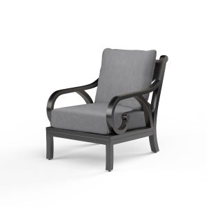 Monterey Aluminum Patio Club Chair in Canvas Granite w/ Self Welt By Sunset West