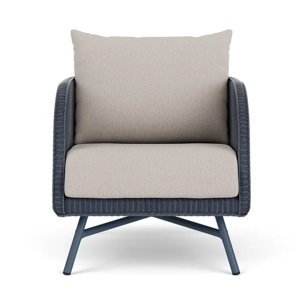 Essence Lloyd Loom Club Chair in Denim Blue/Remy Cloud by Lloyd Flanders