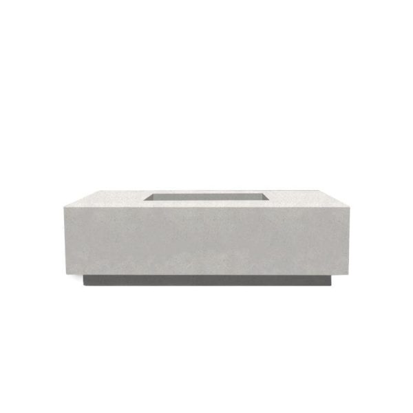 Cascata Bay 7 60 Inch Rectangular GFRC Propane Fire Pit Table in Ultra White by Lakeview Outdoor Designs