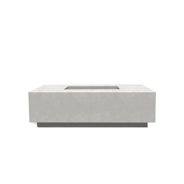 Cascata Bay 7 60 Inch Rectangular GFRC Propane Fire Pit Table in Ultra White by Lakeview Outdoor Designs